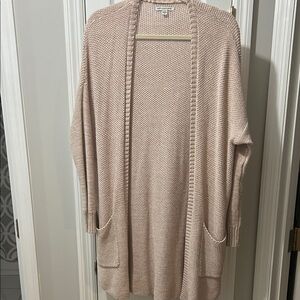 American Eagle Women's Dusty Rose Dress Open-Front Sweater